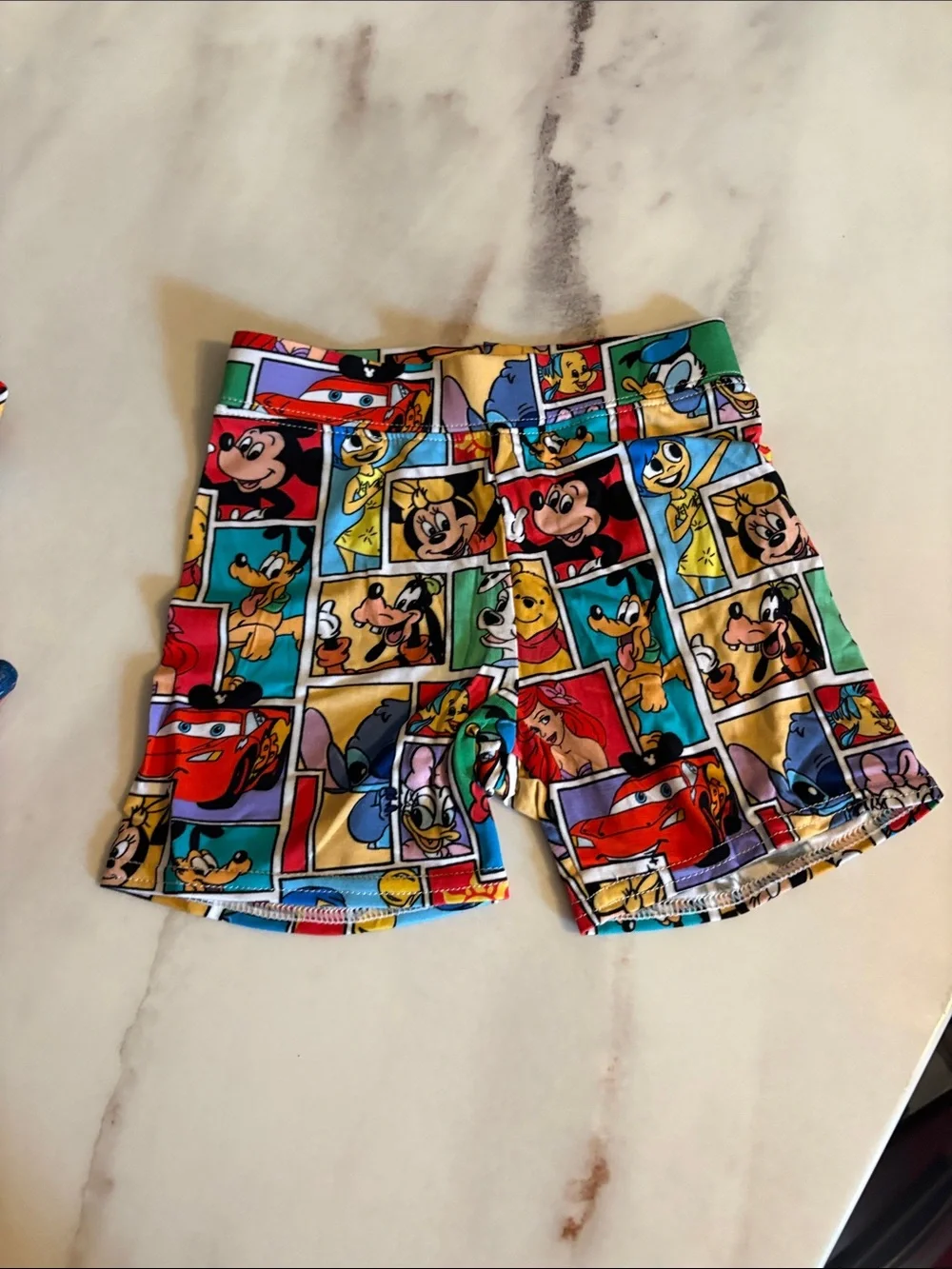Disney Multi-Character Panel Short Sleeve Pajama Set - Red, Blue, Yellow, Green